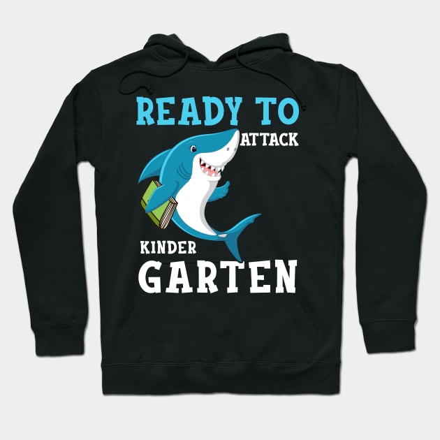 Kids Shark Ready To Attack Kindergarten First Day of School Hoodie by hardyhtud